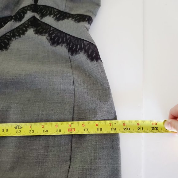 Rebecca Taylor Sheath Dress Virgin Wool Lace Trim Feminine Chic Cap Sleeve 12 - Picture 12 of 13